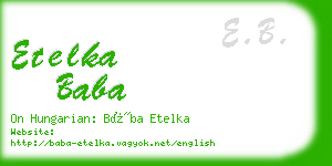 etelka baba business card